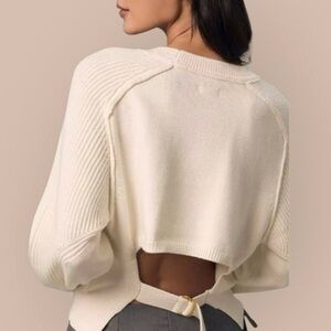 Anthropologie Open Back Belt Sweater